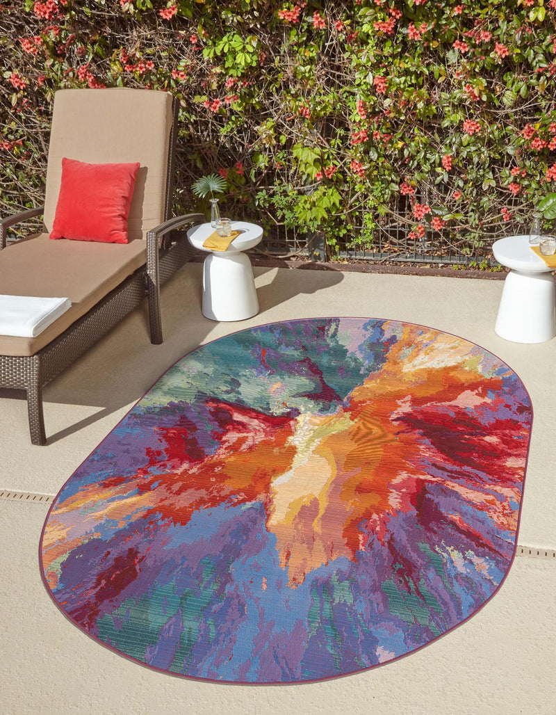 Urban Terrace Collection Area Rug -  Laneway Oval Multi  lifestyle 22