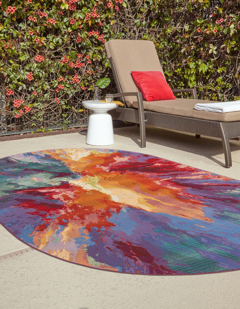 Urban Terrace Collection Area Rug -  Laneway Oval Multi  lifestyle 27