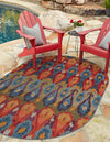 Urban Terrace Collection Area Rug -  Compass Oval Multi  lifestyle 26