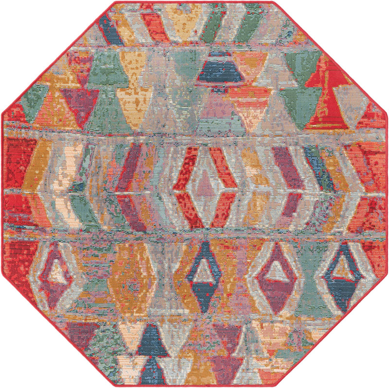 Urban Terrace Collection Area Rug -  Arcade Octagon Multi  lifestyle 21