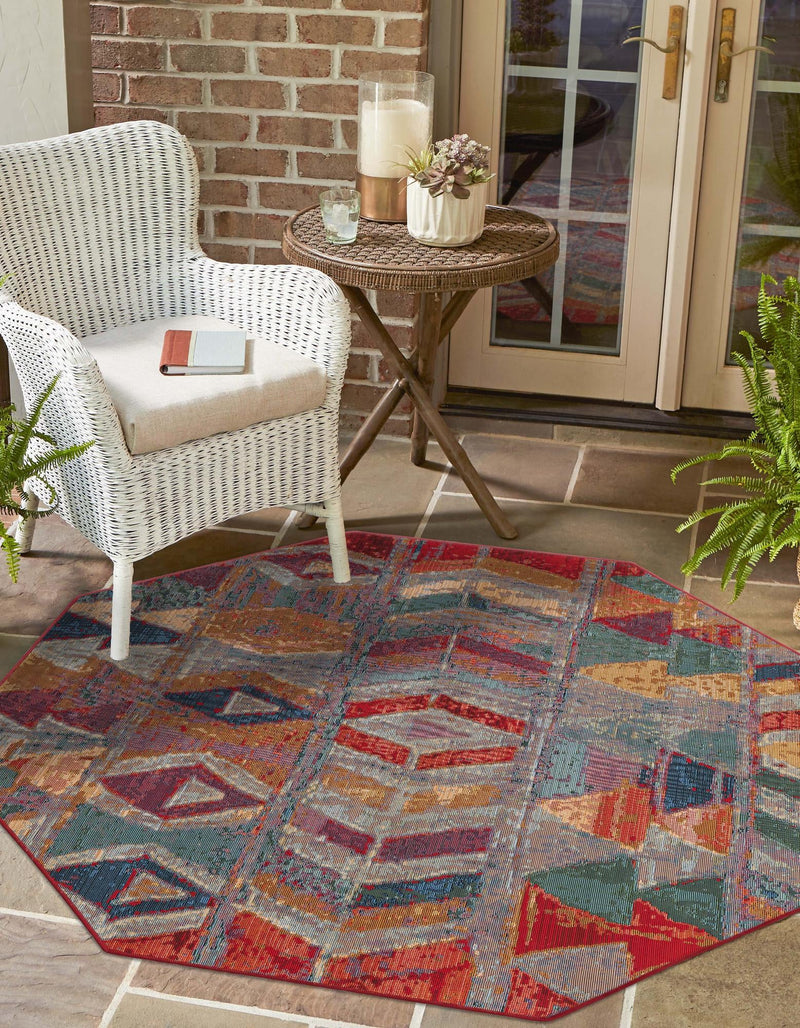 Urban Terrace Collection Area Rug -  Arcade Octagon Multi  lifestyle 26