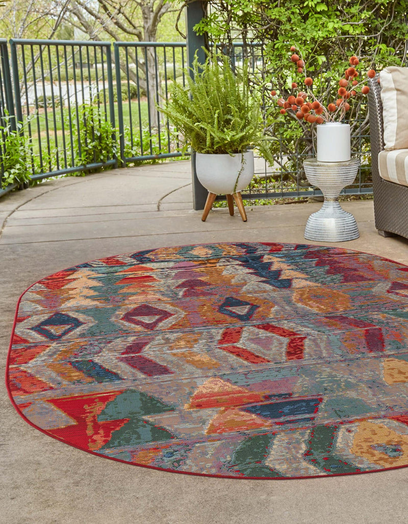 Urban Terrace Collection Area Rug -  Arcade Oval Multi  lifestyle 30