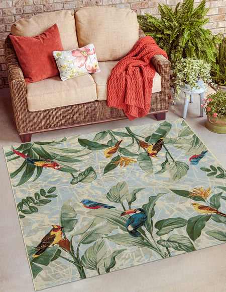 Seaside Blooms Collection Area Rug -  Tropic