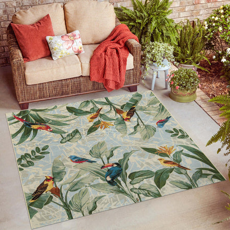 Seaside Blooms Collection Area Rug -  Tropic