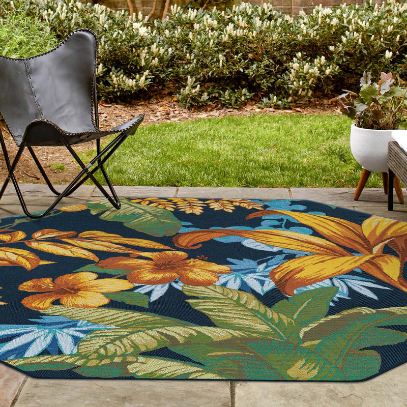 Garden Terrace Escape Collection Area Rug -  Grove Octagon Multi  lifestyle 88