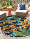 Garden Terrace Escape Collection Area Rug -  Grove Oval Multi  lifestyle 24