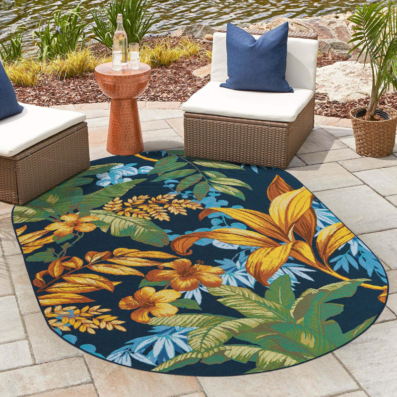 Garden Terrace Escape Collection Area Rug -  Grove Oval Multi  lifestyle 83