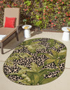 Garden Terrace Escape Collection Area Rug -  Lotus Oval Green  lifestyle 24