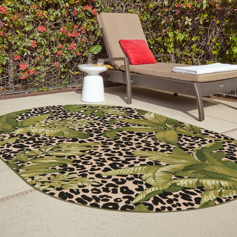 Garden Terrace Escape Collection Area Rug -  Lotus Oval Green  lifestyle 89