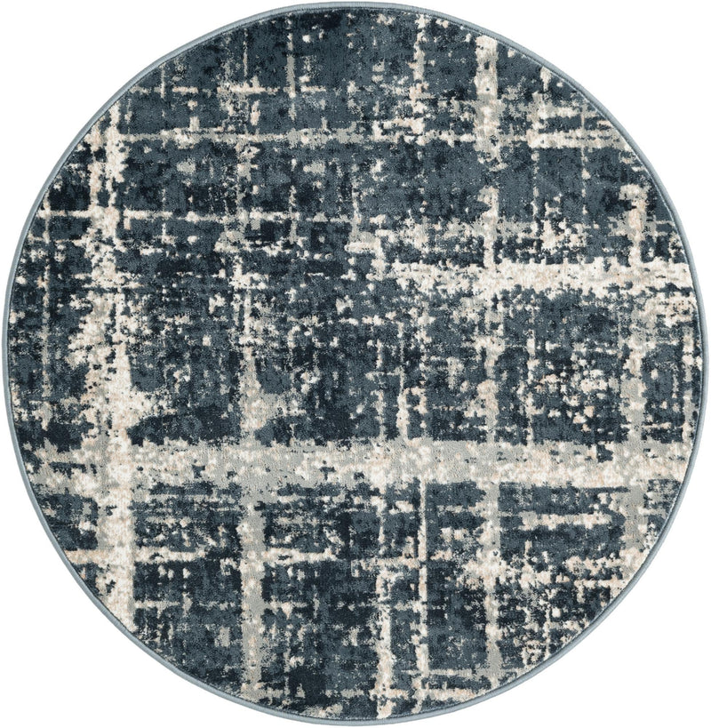 Metro Heights Collection Area Rug -  Flatiron Round Navy Blue  lifestyle 38