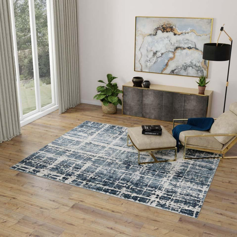 Metro Heights Collection Area Rug -  Flatiron Square Navy Blue  lifestyle 111