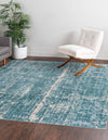 Metro Heights Collection Area Rug -  Flatiron Square Turquoise  lifestyle 71