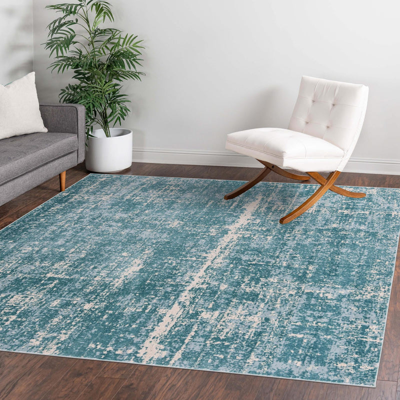 Metro Heights Collection Area Rug -  Flatiron Square Turquoise  lifestyle 158