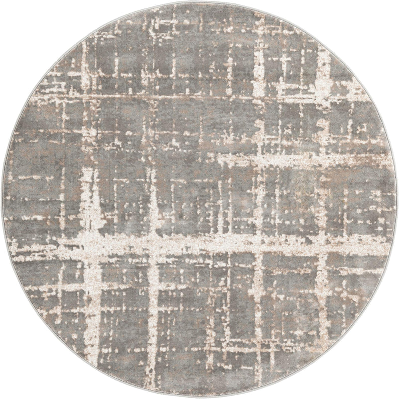 Metro Heights Collection Area Rug -  Flatiron Round Gray  lifestyle 35