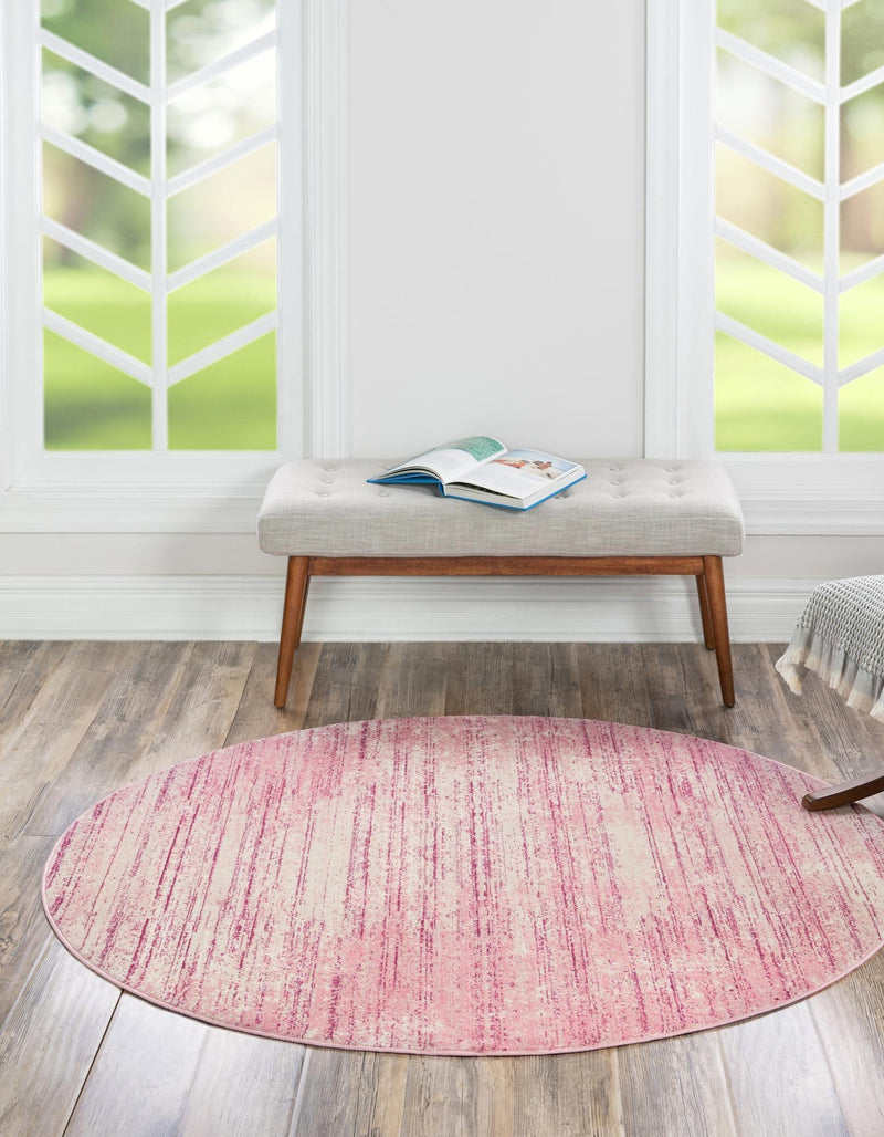 Metro Heights Collection Area Rug -  Yorkville Round Pink  lifestyle 57