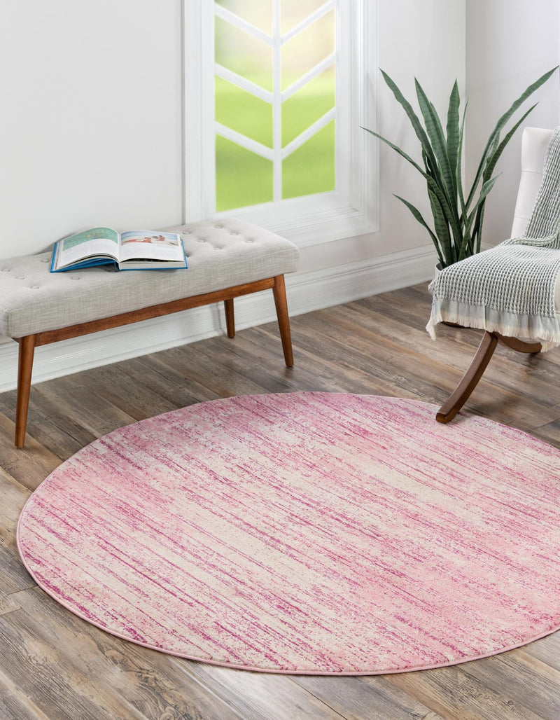 Metro Heights Collection Area Rug -  Yorkville Round Pink  lifestyle 64