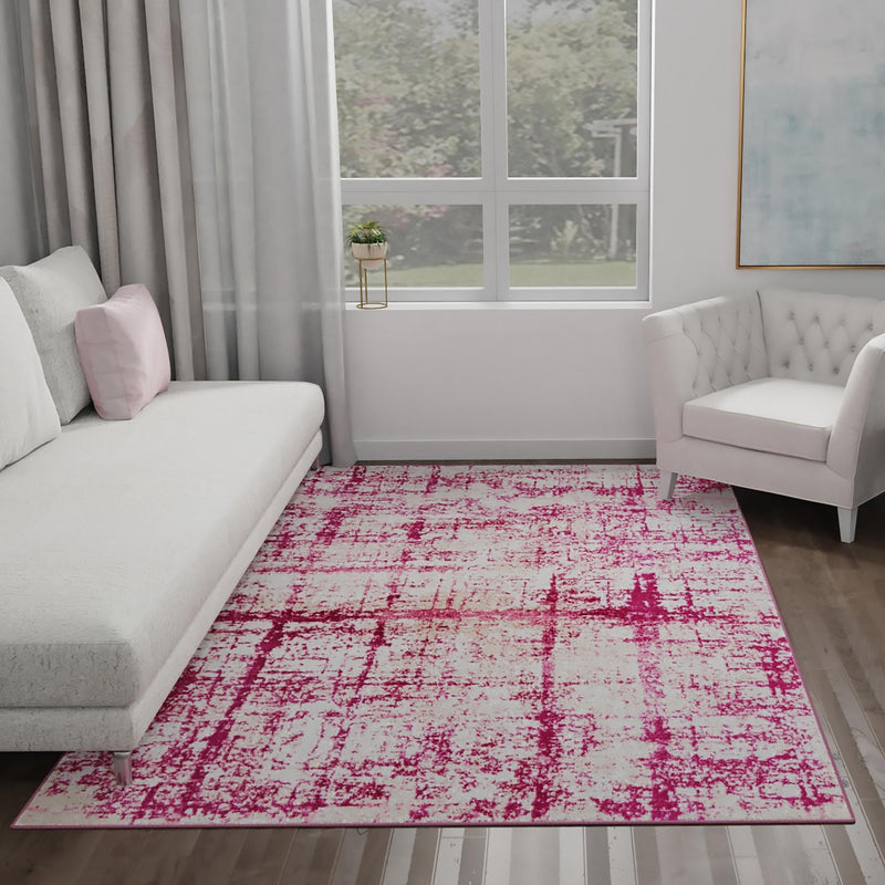 Metro Heights Collection Area Rug -  Flatiron Rectangle Pink  lifestyle 49