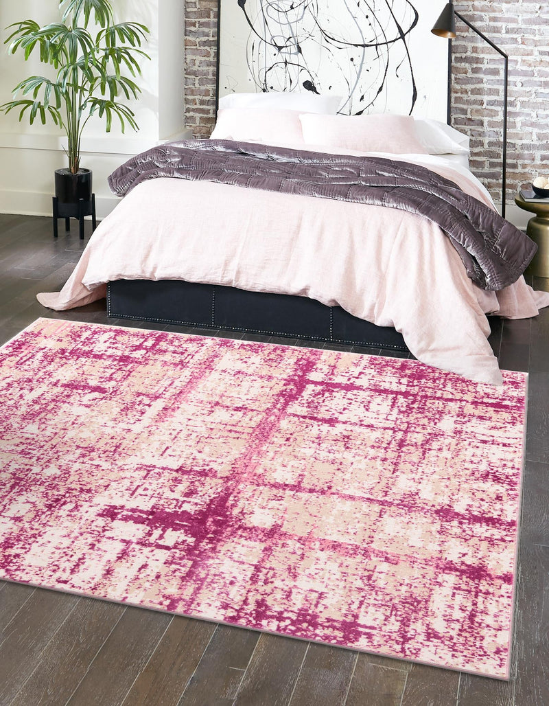 Metro Heights Collection Area Rug -  Flatiron Square Pink  lifestyle 76