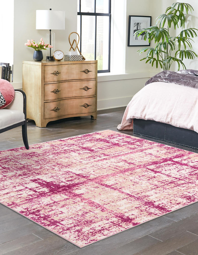 Metro Heights Collection Area Rug -  Flatiron Square Pink  lifestyle 94