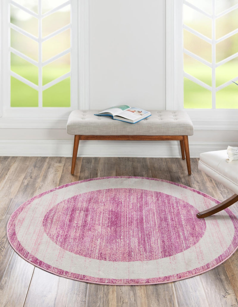 Metro Heights Collection Area Rug -  Park Round Pink  lifestyle 63