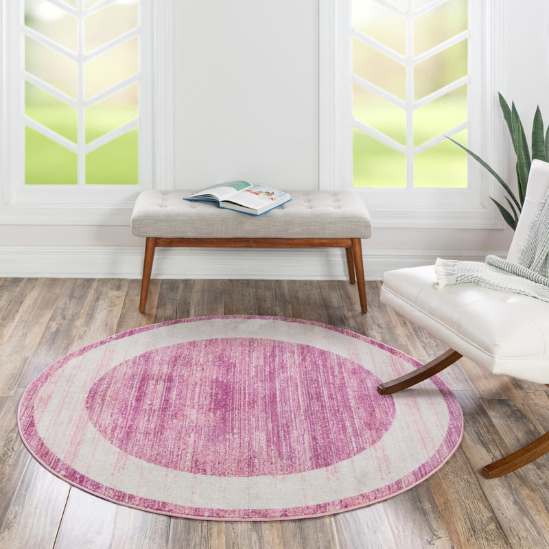 Metro Heights Collection Area Rug -  Park Round Pink  lifestyle 157