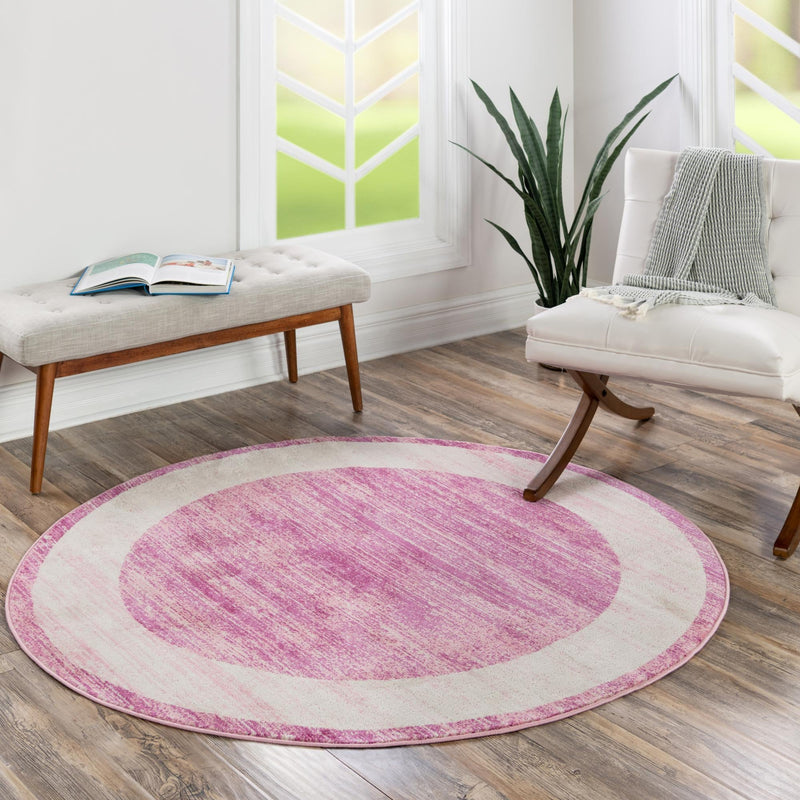 Metro Heights Collection Area Rug -  Park Round Pink  lifestyle 160