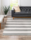 Tassel Trail Collection Area Rug - Pathway (Gray) Square Gray  lifestyle 29