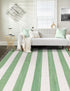 Tassel Trail Collection Area Rug - Pathway (Green and Ivory)