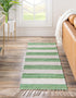 Tassel Trail Collection Area Rug - Pathway (Green and Ivory)