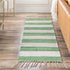 Tassel Trail Collection Area Rug - Pathway (Green and Ivory)