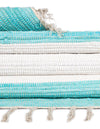 Tassel Trail Collection Area Rug - Pathway (Turquoise and Ivory) Rectangle Turquoise and Ivory  lifestyle 21