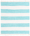 Tassel Trail Collection Area Rug - Pathway (Turquoise and Ivory) Square Turquoise and Ivory  lifestyle 25