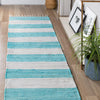 Tassel Trail Collection Area Rug - Pathway (Turquoise and Ivory) Runner Turquoise and Ivory  lifestyle 50