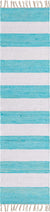 Tassel Trail Collection Area Rug - Pathway (Turquoise and Ivory) Runner Turquoise and Ivory  lifestyle 24