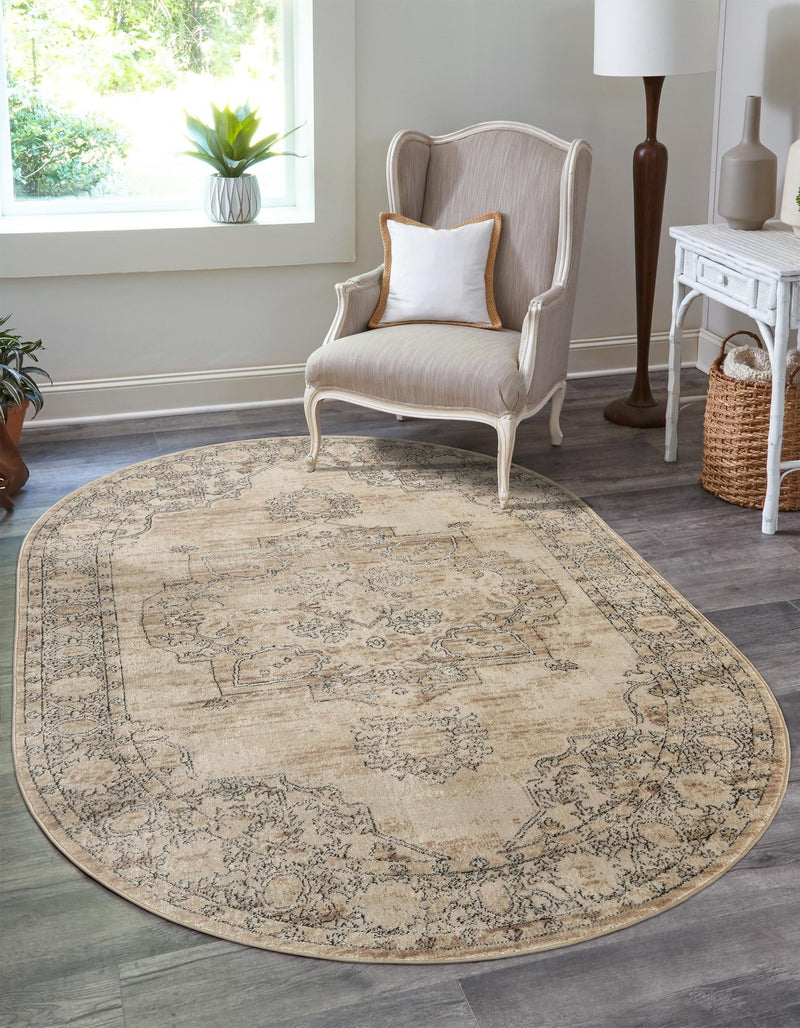 Cascade Range Collection Area Rug -  Baker Oval Ivory  lifestyle 72