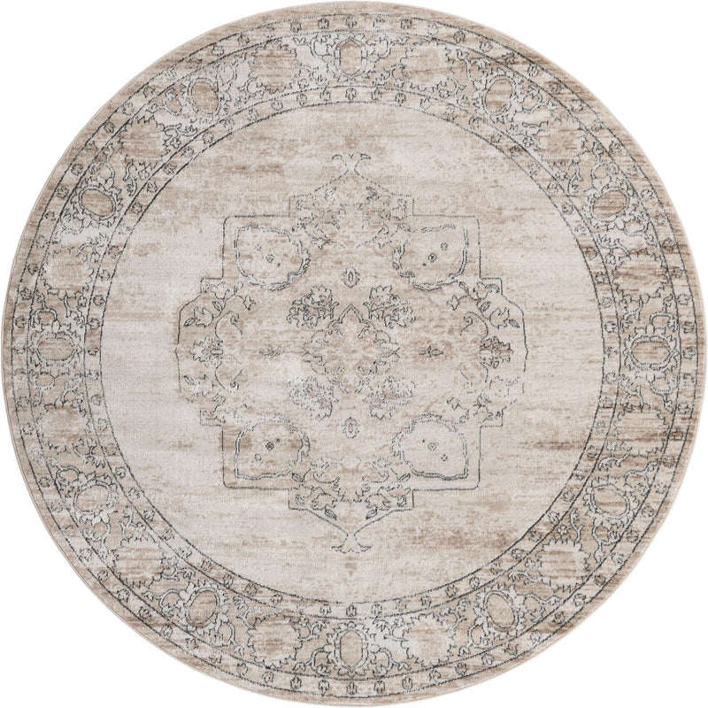 Cascade Range Collection Area Rug -  Baker Round Ivory Main