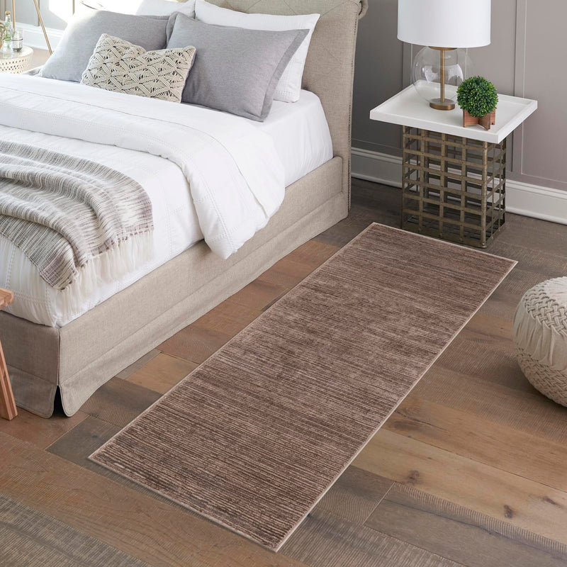 Bloomsbury Elegance Collection Area Rug -  Kensington (Brown) Runner Brown  lifestyle 43