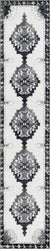 Heritage Elegance Collection Area Rug -  Winterthur (Black and White) Runner Black and White  lifestyle 16