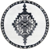 Heritage Elegance Collection Area Rug -  Winterthur (Black and White) Round Black and White  lifestyle 17