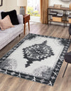 Heritage Elegance Collection Area Rug -  Winterthur (Black and White) Rectangle Black and White  lifestyle 2