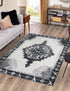 Heritage Elegance Collection Area Rug -  Winterthur (Black and White)