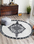 Heritage Elegance Collection Area Rug -  Winterthur (Black and White)