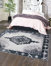 Heritage Elegance Collection Area Rug -  Winterthur (Black and White) Square Black and White  lifestyle 22