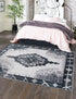 Heritage Elegance Collection Area Rug -  Winterthur (Black and White)