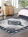 Heritage Elegance Collection Area Rug -  Winterthur (Black and White) Square Black and White  lifestyle 26