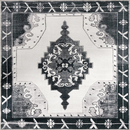 Heritage Elegance Collection Area Rug -  Winterthur (Black and White)