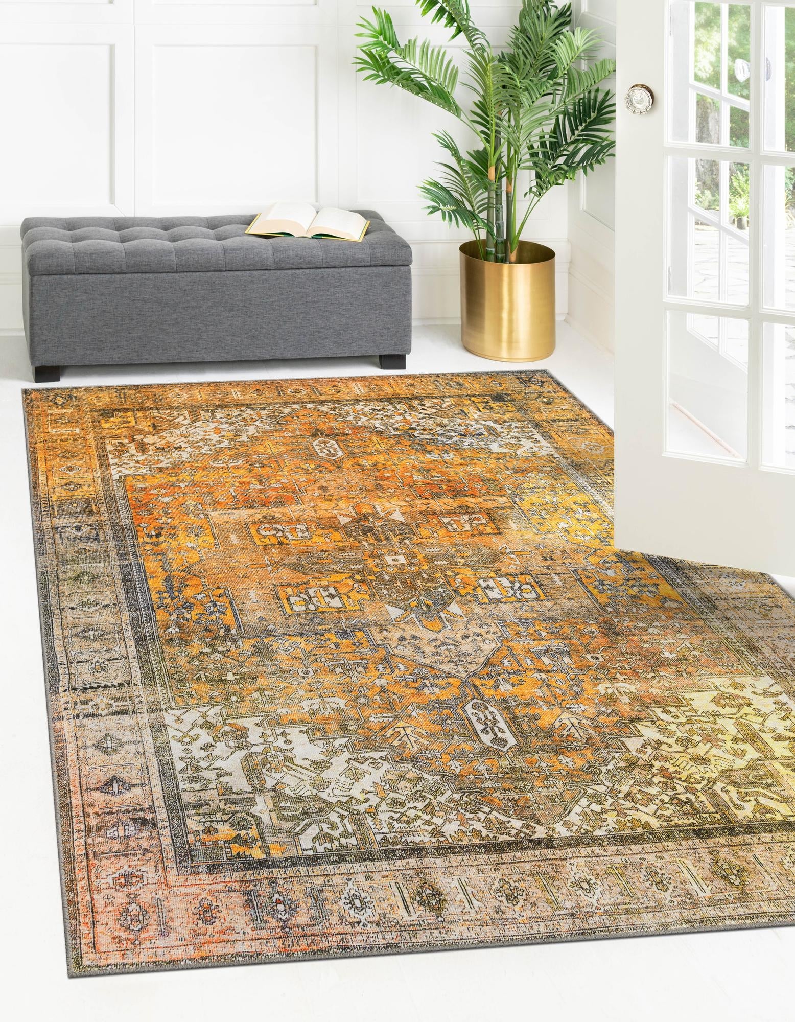 Heritage Elegance Collection Area Rug -  Windsor (Yellow)