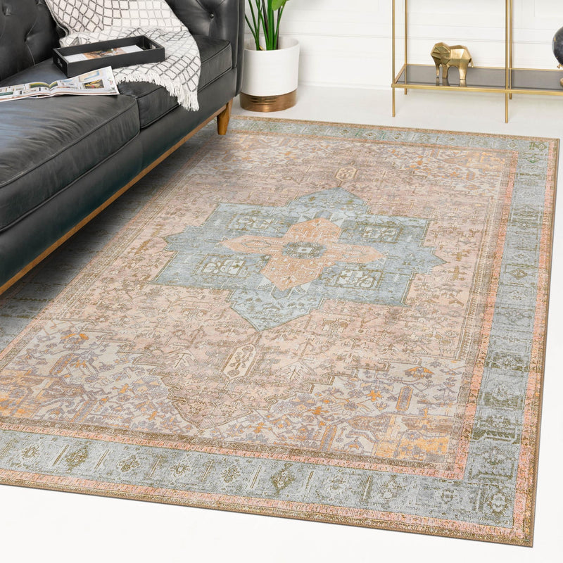 Heritage Elegance Collection Area Rug -  Windsor (Light Brown) Rectangle Light Brown  lifestyle 14