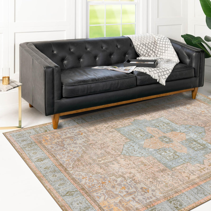 Heritage Elegance Collection Area Rug -  Windsor (Light Brown) Rectangle Light Brown  lifestyle 15