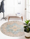 Heritage Elegance Collection Area Rug -  Windsor (Light Brown) Round Light Brown  lifestyle 22